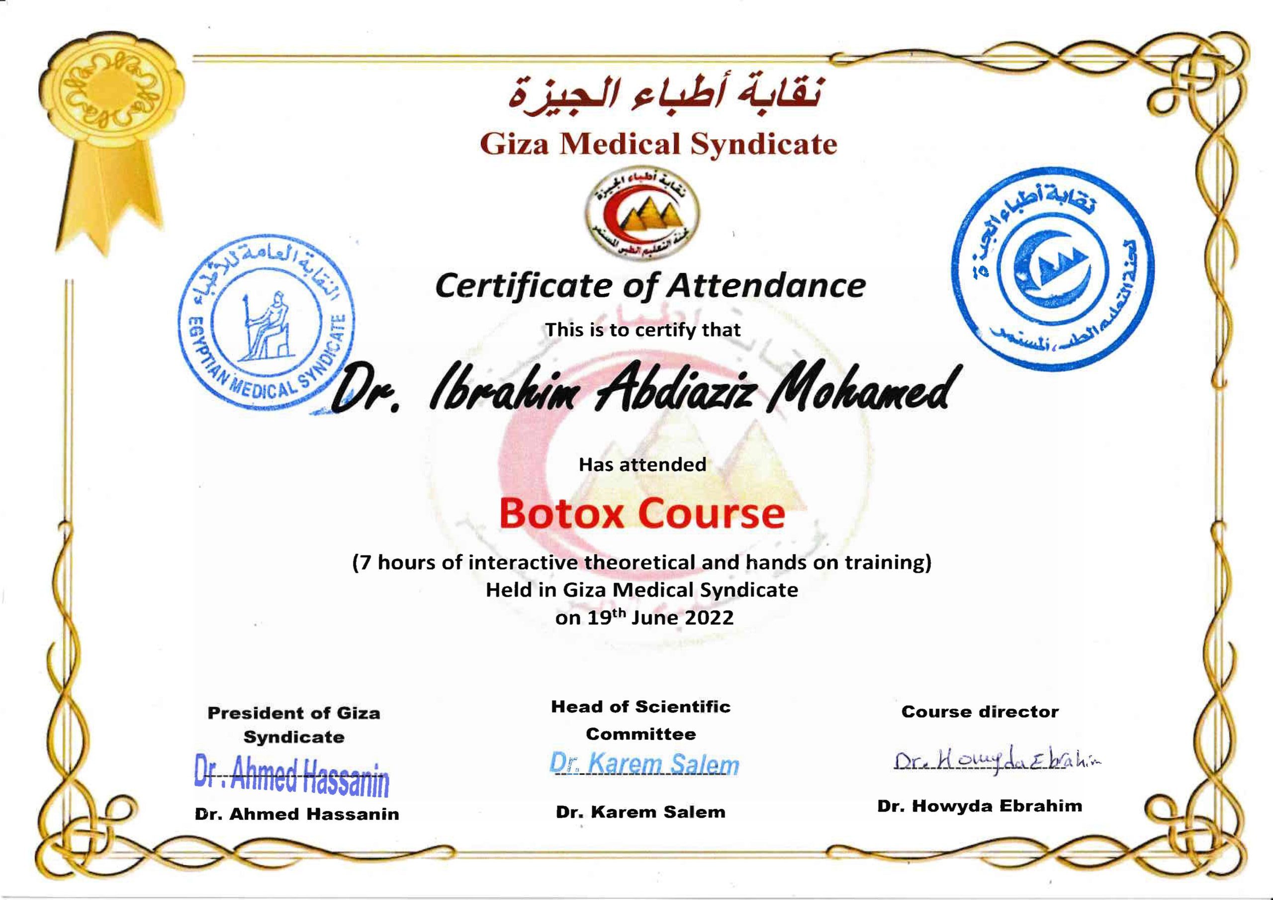 Abdiaziz Botox Cert